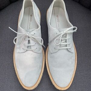 ECCO Men's Light Gray Leather Oxfords